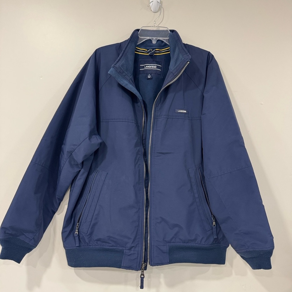Lands' End Men's Blue Windbreaker Jacket Size Large